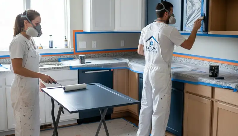 Cabinet painting service in Columbus, OH for durable kitchen and bathroom finishes