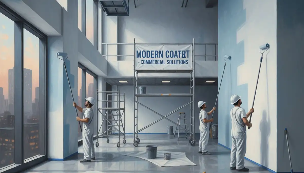 Commercial painting crew in Columbus, OH painting a business property exterior