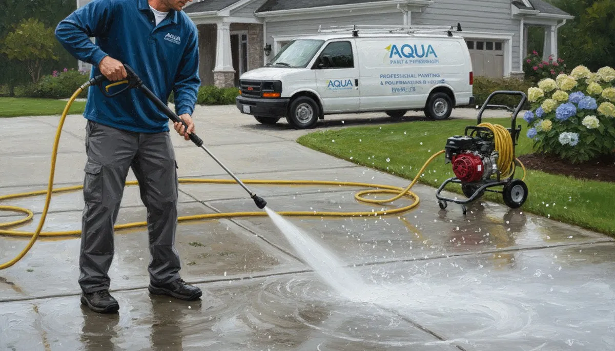 Concrete pressure cleaning in Columbus, OH for driveways and patios by Columbus Paint Pros