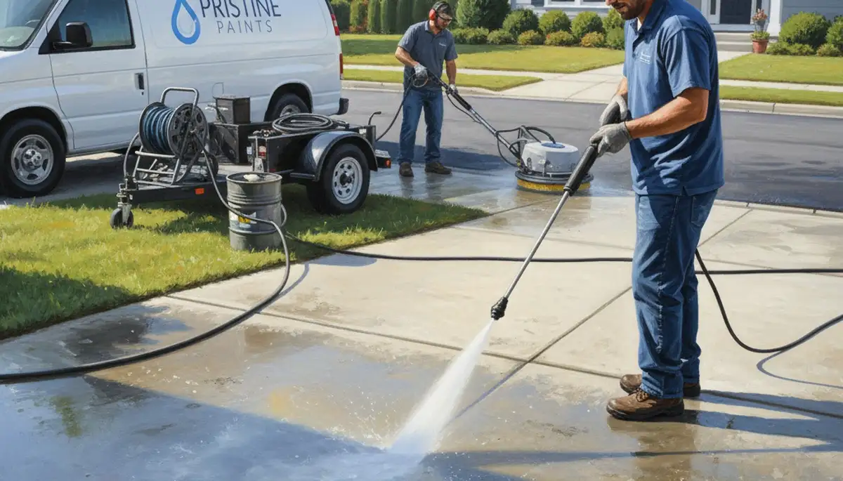 Concrete pressure cleaning in Columbus, OH by Columbus Paint Pros for driveways and patios