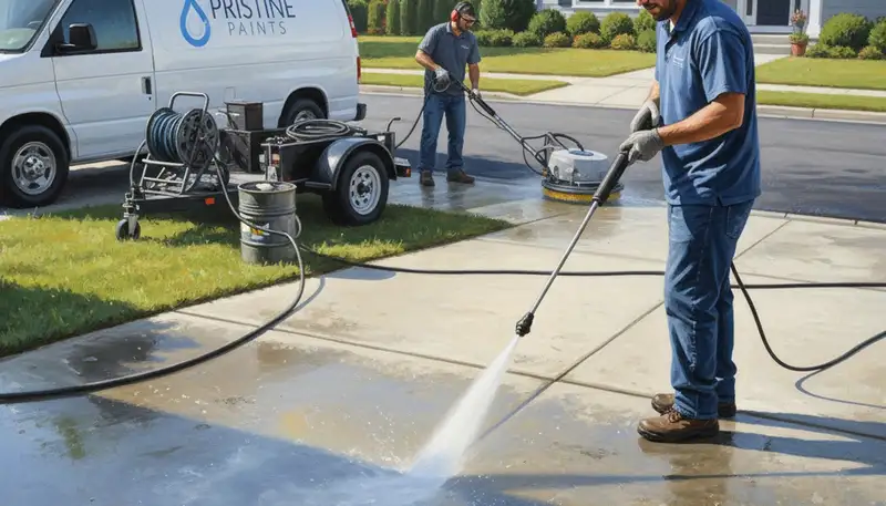 Concrete pressure cleaning in Columbus, OH by Columbus Paint Pros for driveways and patios