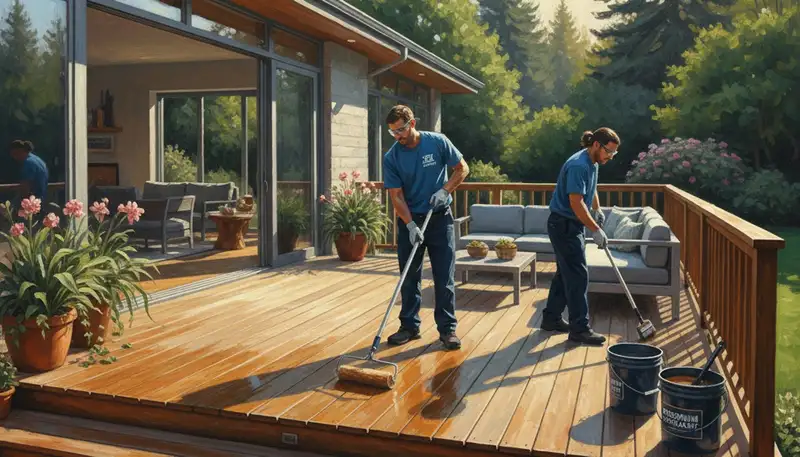 Deck sealing service in Columbus, OH protecting outdoor wood from weather damage