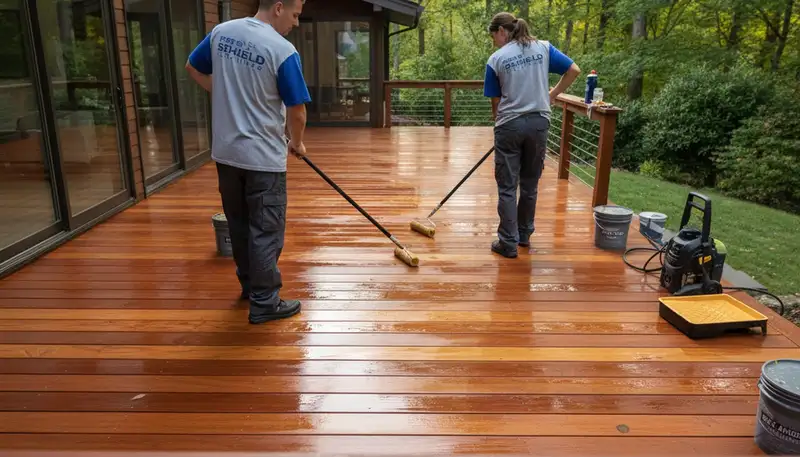 Deck sealing service in Columbus, OH to protect outdoor wood from weather and moisture