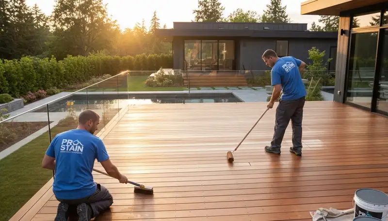 Professional deck staining in Columbus, OH to protect and beautify outdoor wood surfaces