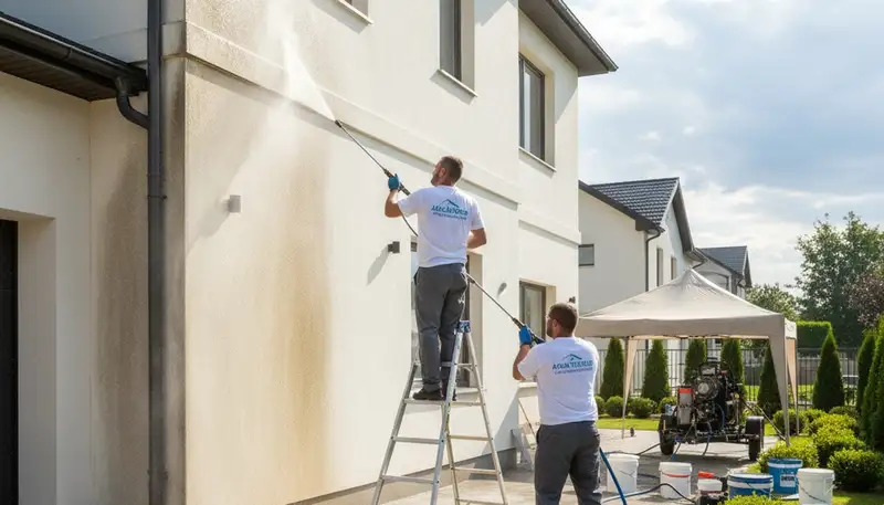 Professional pressure cleaning service in Columbus, OH for exterior grime removal and curb appeal